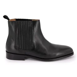 Bottines cuir lisse noires Homme ABACO PARIS