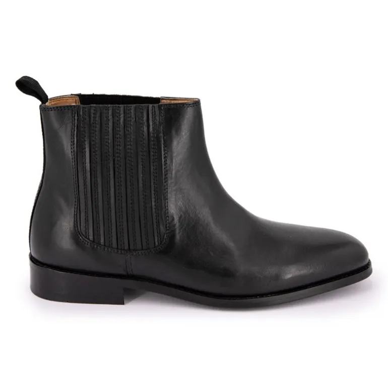 Bottines cuir lisse noires Homme ABACO PARIS