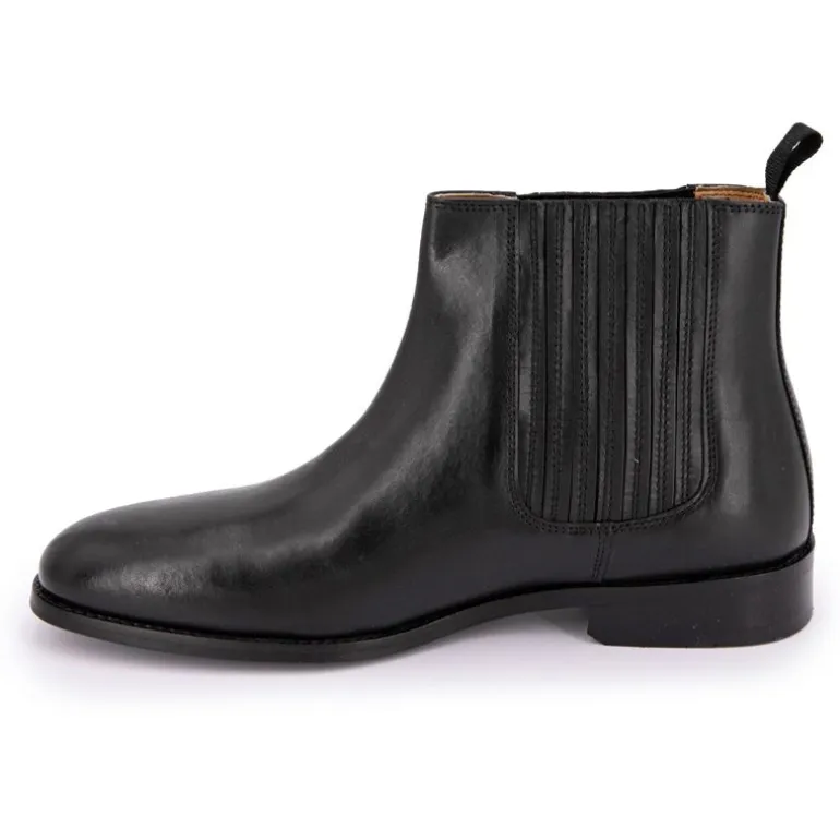Bottines cuir lisse noires Homme ABACO PARIS