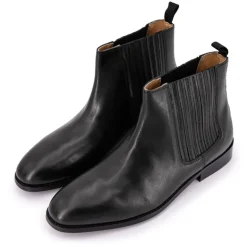Bottines cuir lisse noires Homme ABACO PARIS