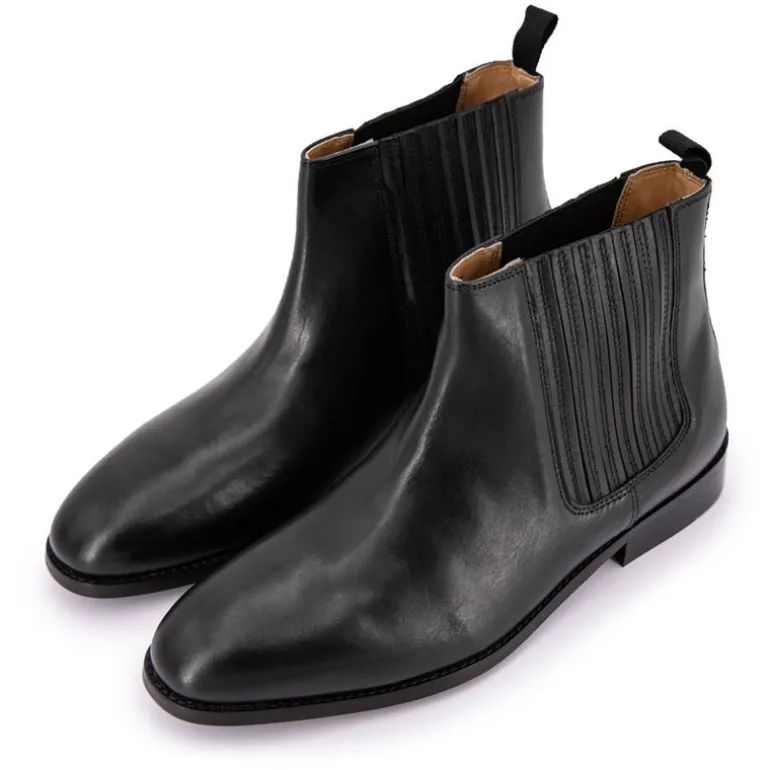 Bottines cuir lisse noires Homme ABACO PARIS