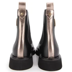 Bottines cuir Loom noir bande dorée Femme LES TROPEZIENNES PAR M.BELARBI