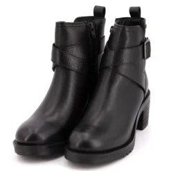 Bottines cuir Mell motard à boucles noir Femme LES TROPEZIENNES PAR M.BELARBI