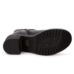 Bottines cuir Mell motard à boucles noir Femme LES TROPEZIENNES PAR M.BELARBI