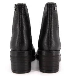 Bottines en cuir mine à motif serpent noir Femme LES TROPEZIENNES PAR M.BELARBI