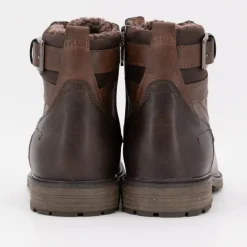 Bottines fourrées cognac à lacets avec zip Homme TOM TAILOR