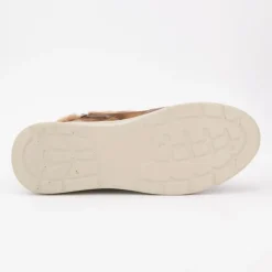 Bottines fourrées marron compensées à lacets Femme AMARPIES