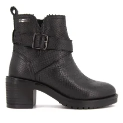 Bottines motif serpent Mell noir en cuir Femme LES TROPEZIENNES PAR M.BELARBI