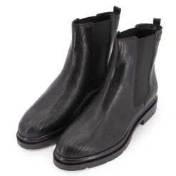 Bottines noires selma motif peau de serpent en cuir Femme LES TROPEZIENNES PAR M.BELARBI