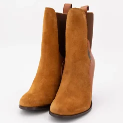 Bottines noires talons hauts bi matière daim cuir lisse Femme SCOTCH AND SODA