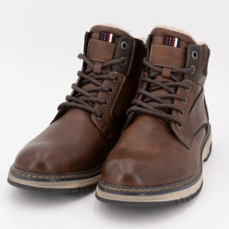 Bottines zippées intérieur moutonné à lacets semelle écru Homme TOM TAILOR