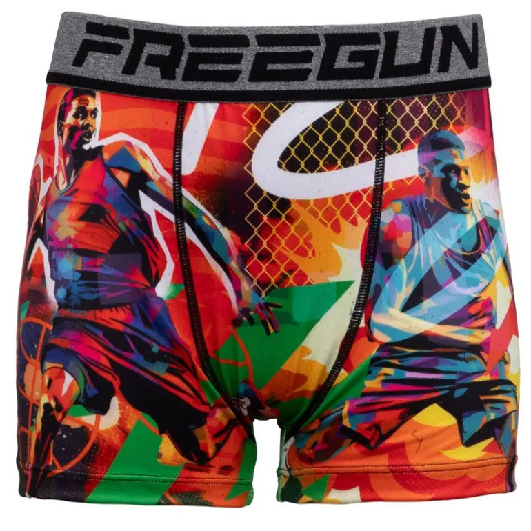 Boxer garcon imprimé footballeurs microfibre stretch Enfant FREEGUN