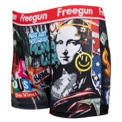Boxer élastique grafiti Mona Lisa Artwork Homme FREEGUN