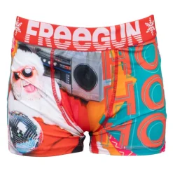 Boxer microfibre stretch imprimé Père Noël avec radio coffret canette Enfant FREEGUN