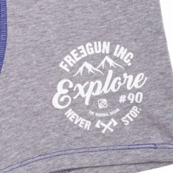 Boxer motif graphique surpiqures bleues Homme FREEGUN