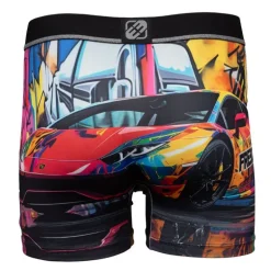 Boxer multicolor imprimé voiture et grafiti Homme FREEGUN