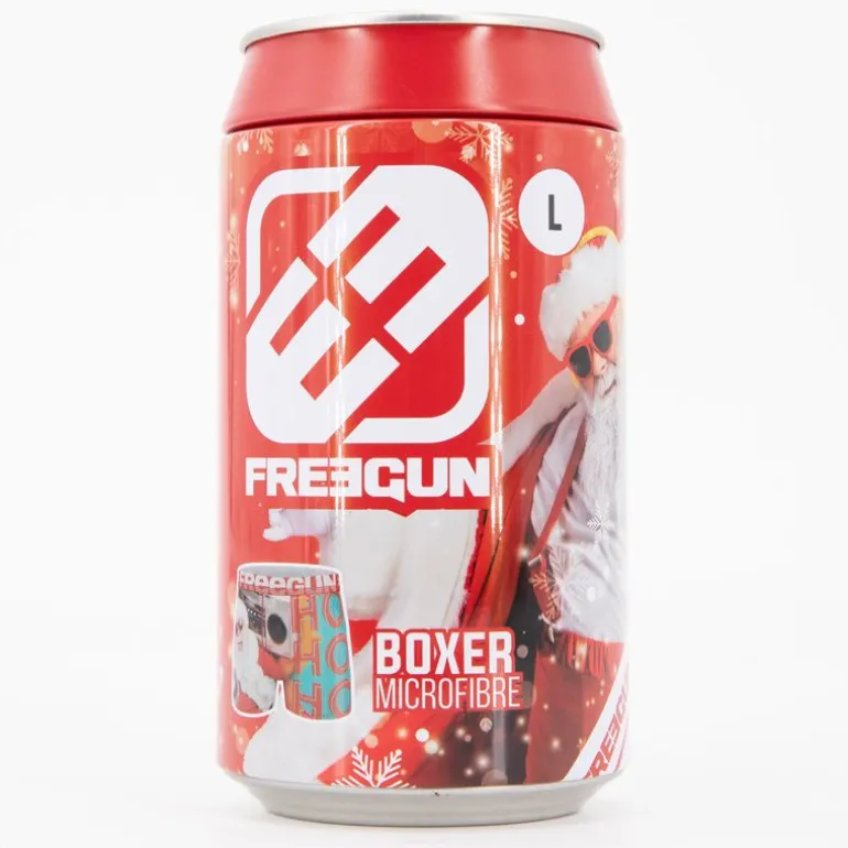 Boxer Père Noël microfibre HO HO HO avec coffret canette Homme FREEGUN