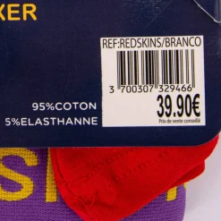 Boxer uni coton stretch Branco Homme REDSKINS