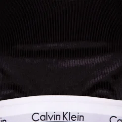 Brassière de sport noire velours milleraies avec élastique blanc Femme CALVIN KLEIN