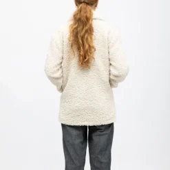 Caban sherpa crème avec bouton col à revers Femme DEELUXE 74