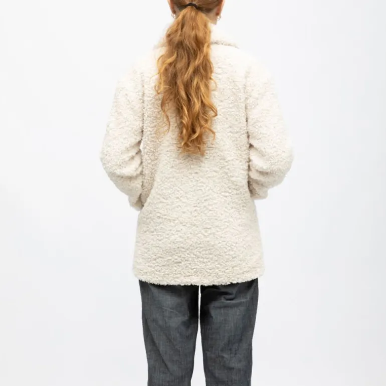 Caban sherpa crème avec bouton col à revers Femme DEELUXE 74