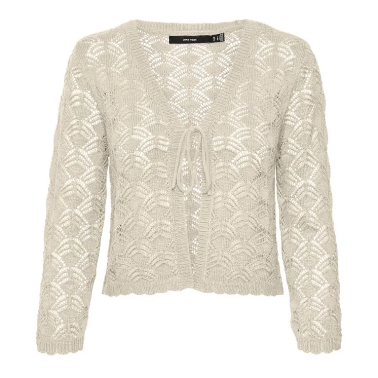 Cardigan Verena birch brodé à nouer Femme VERO MODA