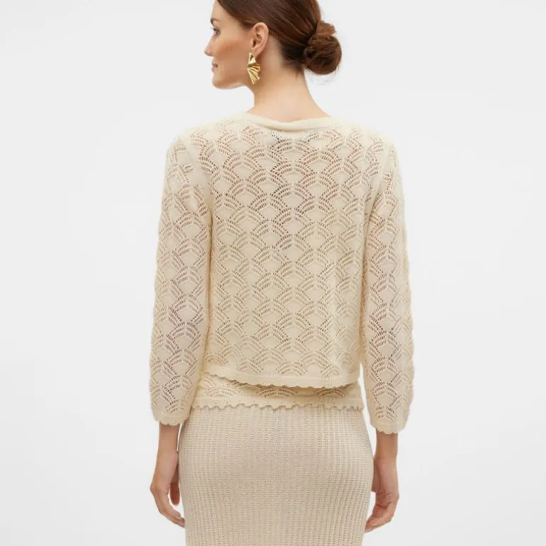 Cardigan Verena birch brodé à nouer Femme VERO MODA