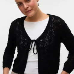 Cardigan Verena birch brodé à nouer Femme VERO MODA