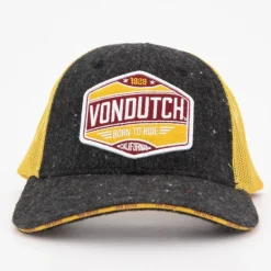 Casquette effet tweed gris filet jaune Homme VON DUTCH