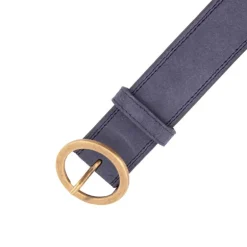 Ceinture cuir de vache daim boucle doré cercle Femme DOCKERS