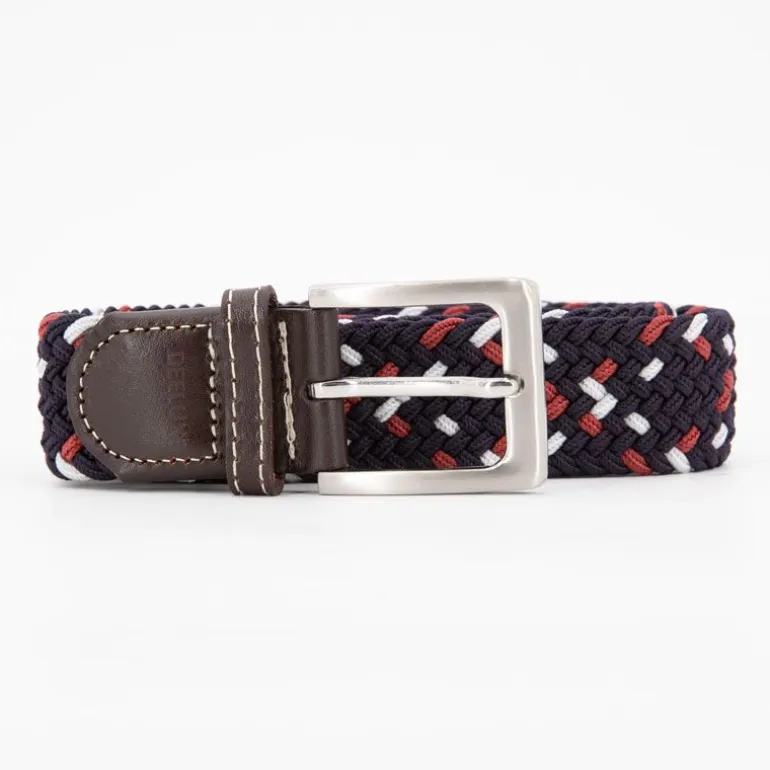 Ceinture navy colorado en tissu boucle argentée Homme DEELUXE 74