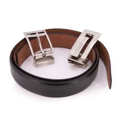 Ceinture réversible cuir vachette double boucles Homme BILL TORNADE