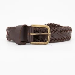 Ceinture tissée brown dean boucle dorée Homme DEELUXE 74
