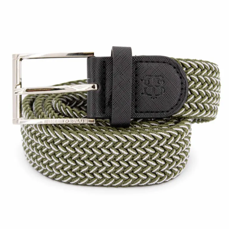 Ceinture tressée bouclé argenté Homme BILL TORNADE