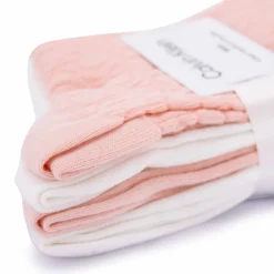 Chaussettes fines et délicate filigrane logo lot x4 rose/blanc Femme CALVIN KLEIN