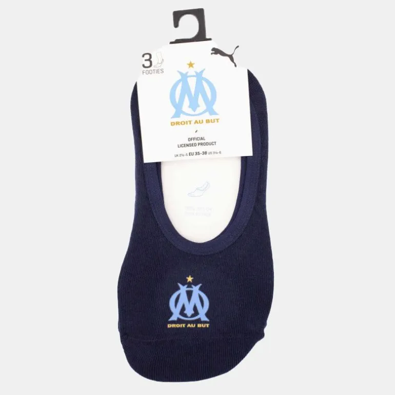 Chaussettes OM uni duo footie x3 navy Enfant PUMA