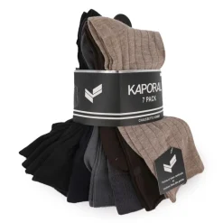 Chaussettes ville en maille cotelé lot de 7 paires Homme KAPORAL