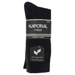 Chaussettes ville en maille cotelé lot de 7 paires Homme KAPORAL