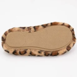 Chaussons à poils imprimé léopard Femme KELARA