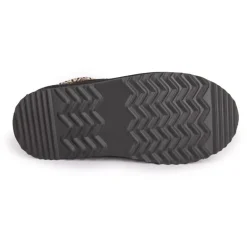 Chaussons en cuir effet daim fourrés liseré cheville Femme KELARA