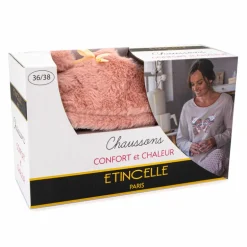Chaussons fausse fourrure pompon antidérapant Claire Femme ETINCELLE