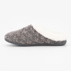 Chaussons sabina moutonné avec tweed gris Femme BONADONA
