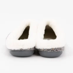 Chaussons sabina moutonné avec tweed gris Femme BONADONA