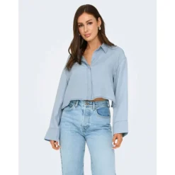 Chemise à boutons dos nu bleu clair Femme ONLY