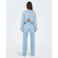 Chemise à boutons dos nu bleu clair Femme ONLY