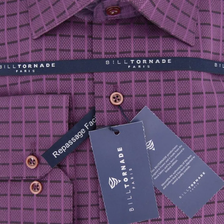 Chemise à carreaux col 34 regular fit Homme BILL TORNADE