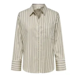 Chemise blanche ecru rayée manches longues Femme JDY