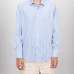 Chemise bleu ciel texturée coton Homme BILL TORNADE