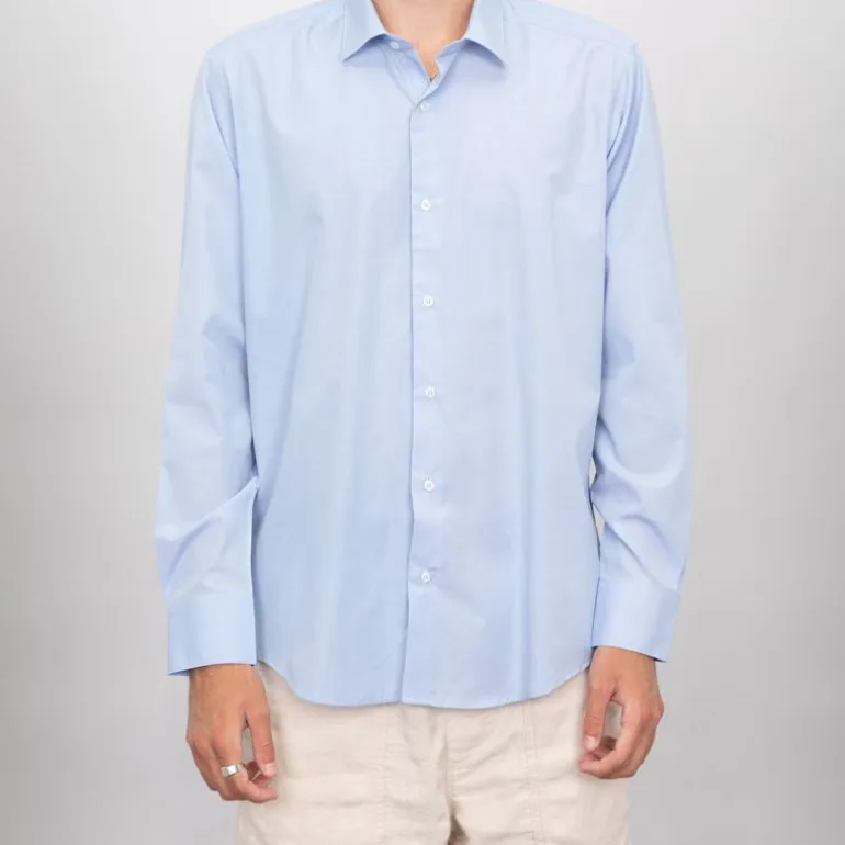 Chemise bleu ciel texturée coton Homme BILL TORNADE
