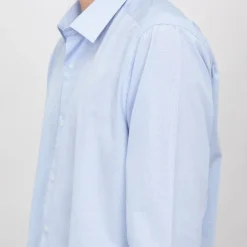 Chemise bleu ciel texturée coton Homme BILL TORNADE